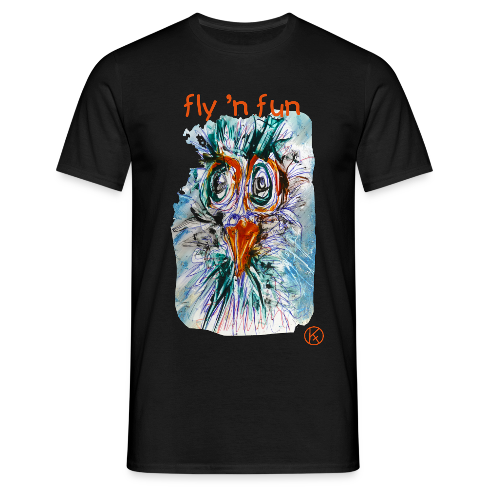 fly 'n fun - eibelartig - Männer T-Shirt - Schwarz