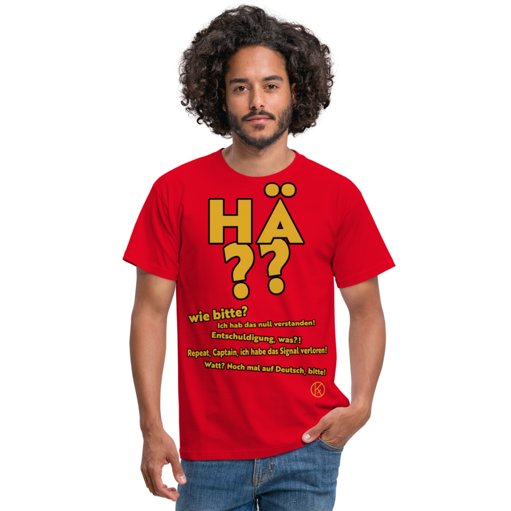 hä?? - witzig - Männer T-Shirt - Rot