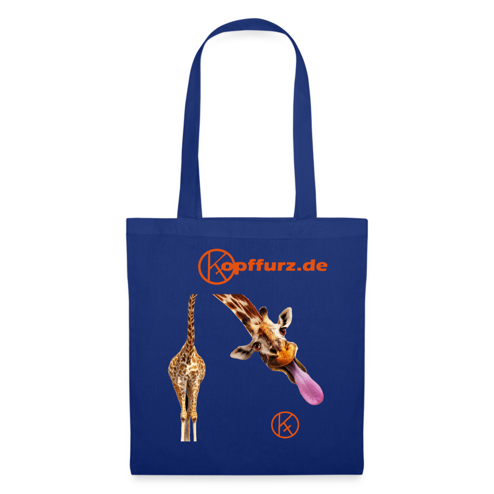 lecker-giraffe - tierisches - Stoffbeutel - Royalblau