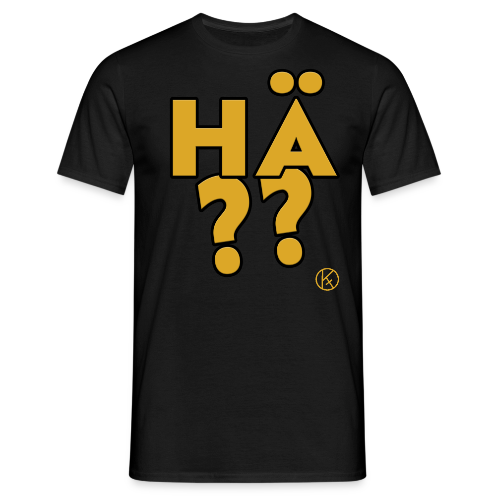 hä?? - gelb - witzig - Männer T-Shirt - Schwarz