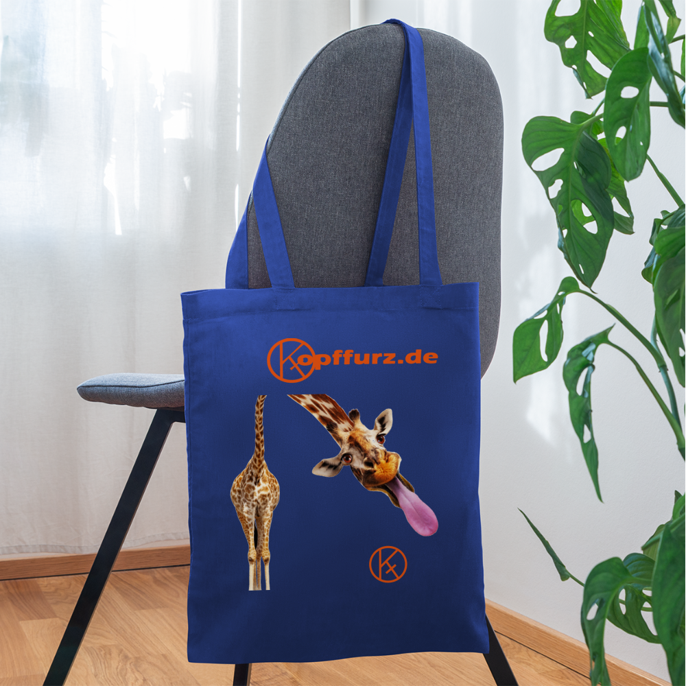 lecker-giraffe - tierisches - Stoffbeutel - Royalblau