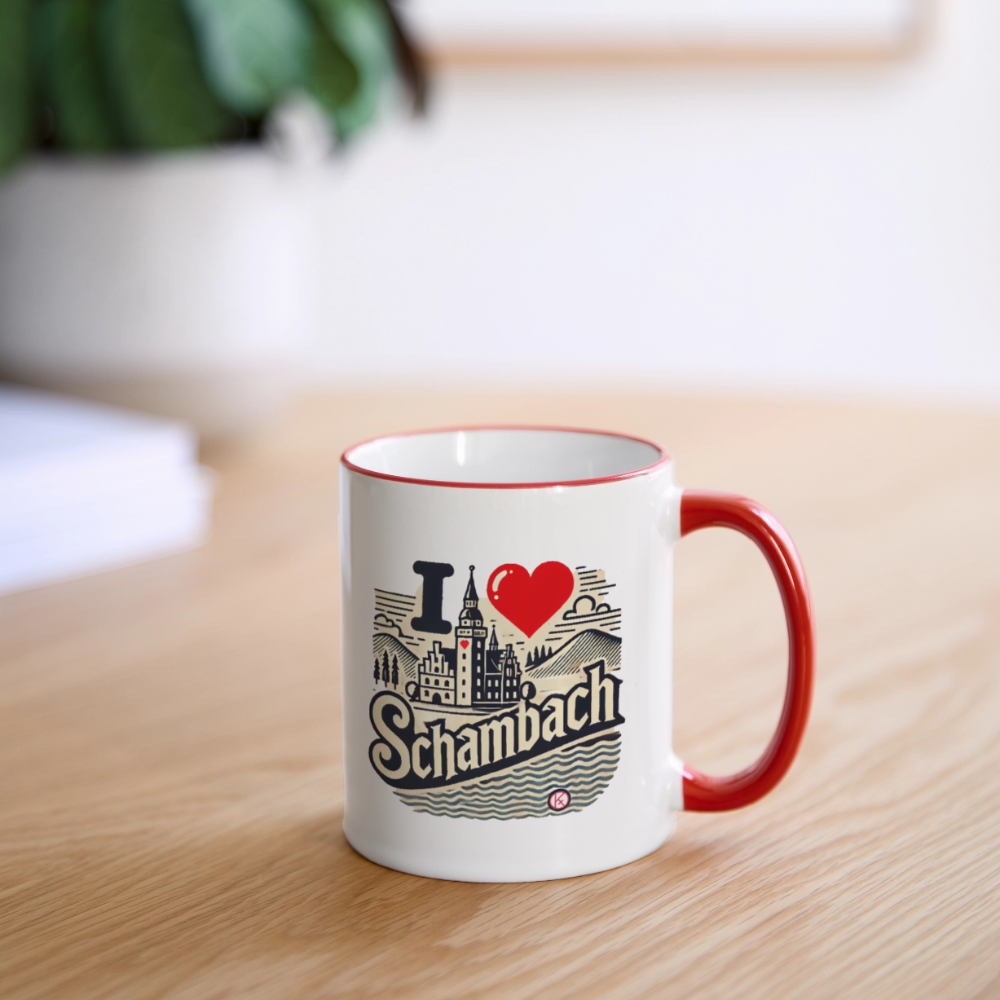 Love Schambach - Tasse zweifarbig - Weiß/Rot