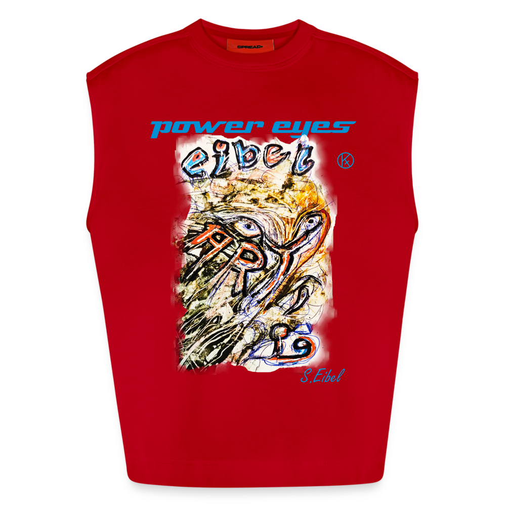 Power Eyes - eibelartig - Heavyweight Oversized Organic Tank Top Made in EU - Rot