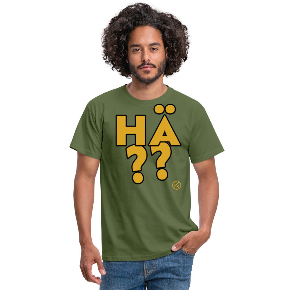hä?? - gelb - witzig - Männer T-Shirt - Militärgrün