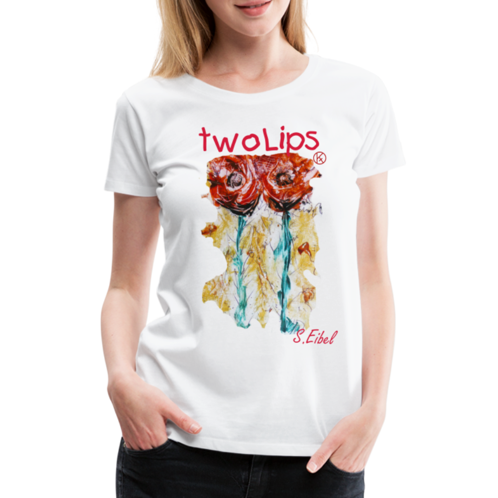 two lips - eibelartig - Frauen Premium T-Shirt - Weiß