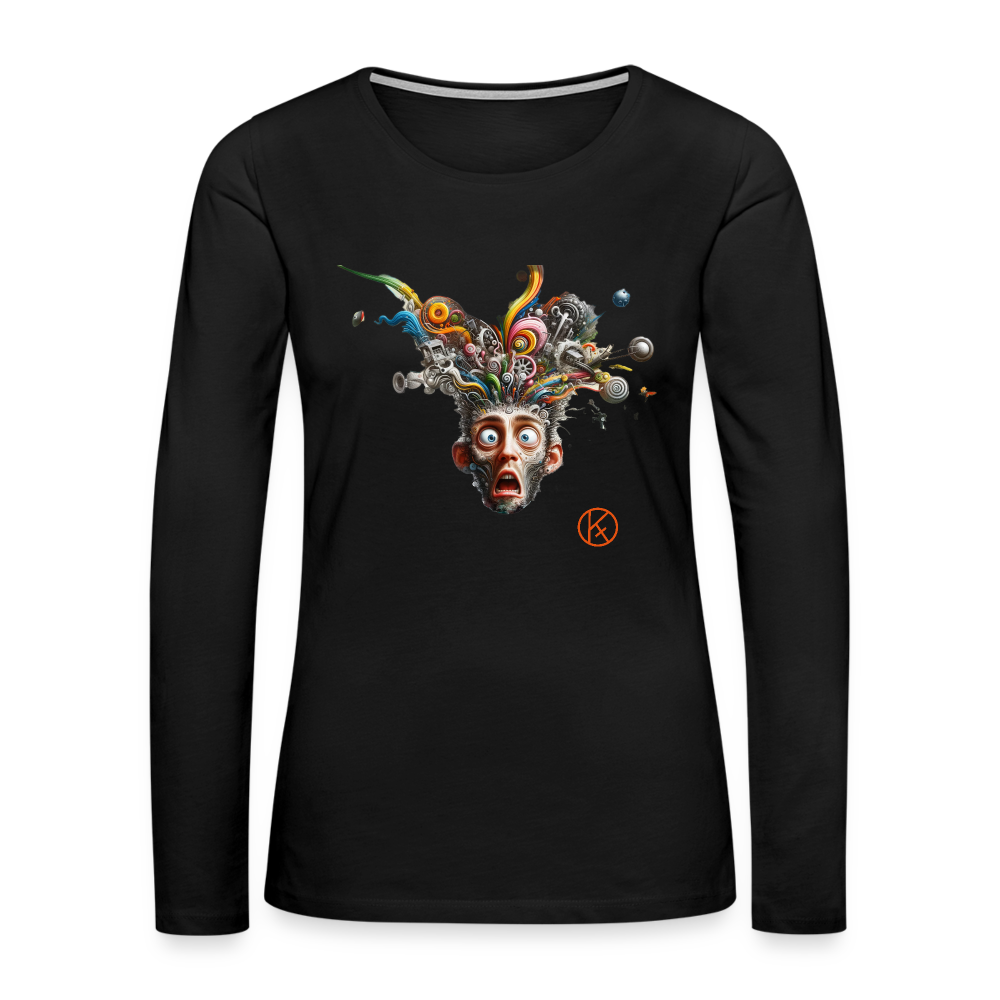 Showroom - Frauen Premium Langarmshirt - Schwarz