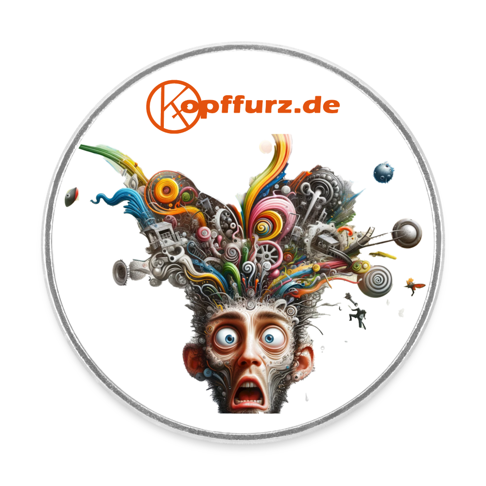 Kopffurz - Runder Kühlschrankmagnet - Weiß