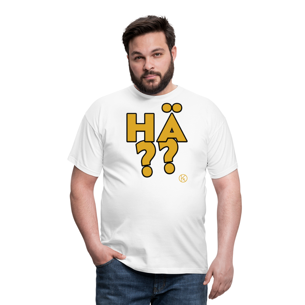 hä?? - gelb - witzig - Männer T-Shirt - Weiß