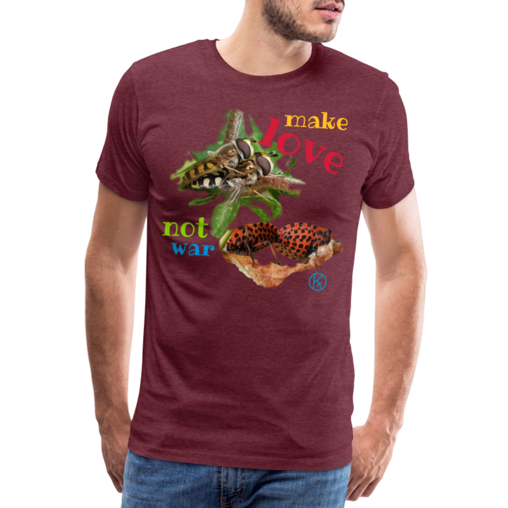 make-love - tierisches - Männer Premium T-Shirt - Bordeauxrot meliert