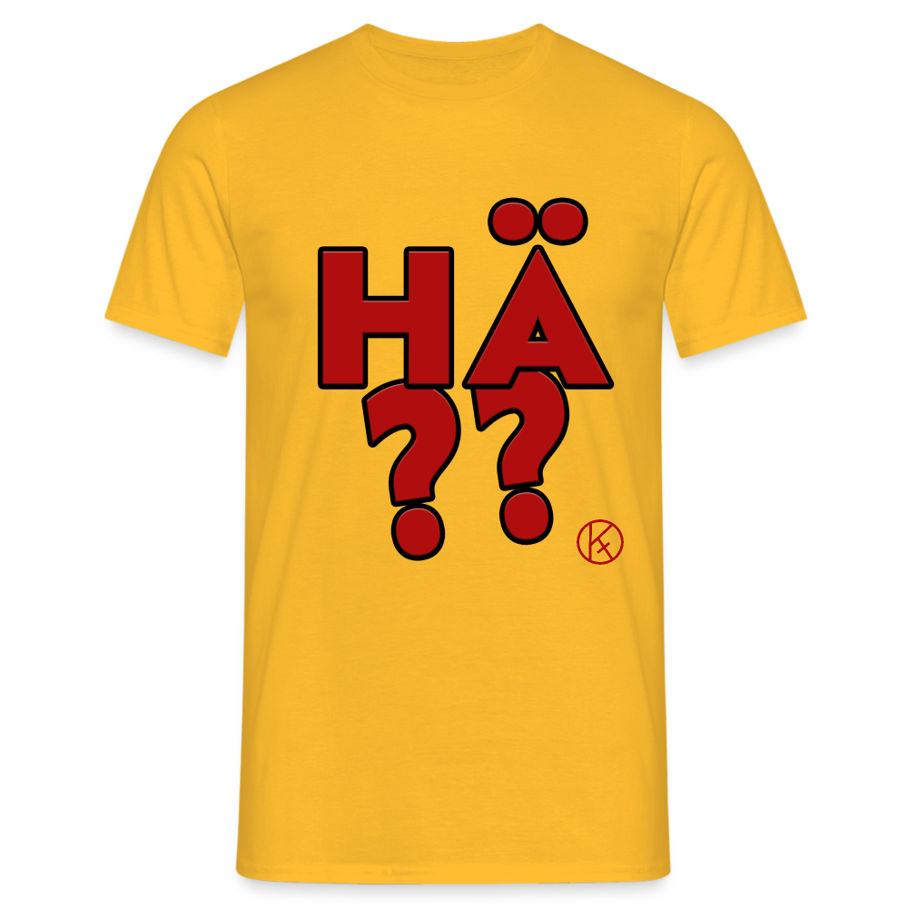 hä?? - rot - witzig - Männer T-Shirt - Gelb