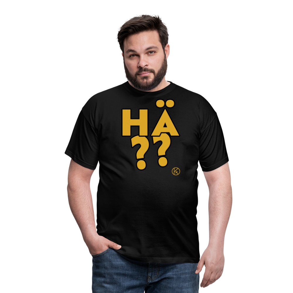 hä?? - gelb - witzig - Männer T-Shirt - Schwarz