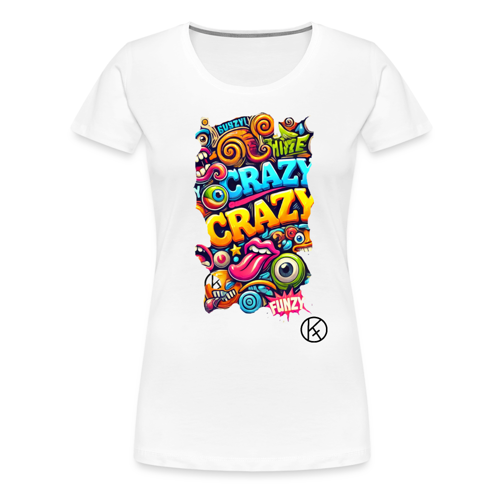 crazy - witzig - Frauen Premium T-Shirt Spreadshirt - Weiß