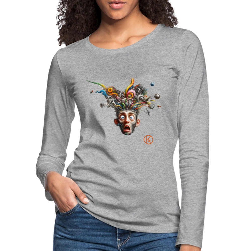 Showroom - Frauen Premium Langarmshirt - Grau meliert