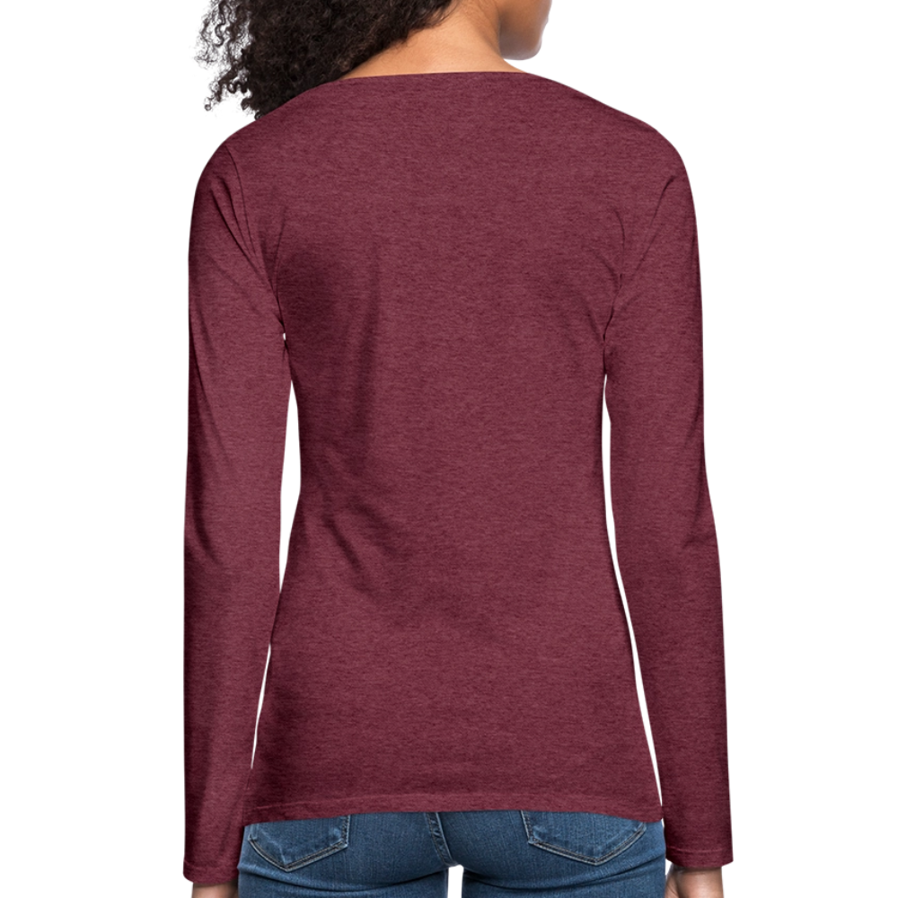 Showroom - Frauen Premium Langarmshirt - Bordeauxrot meliert