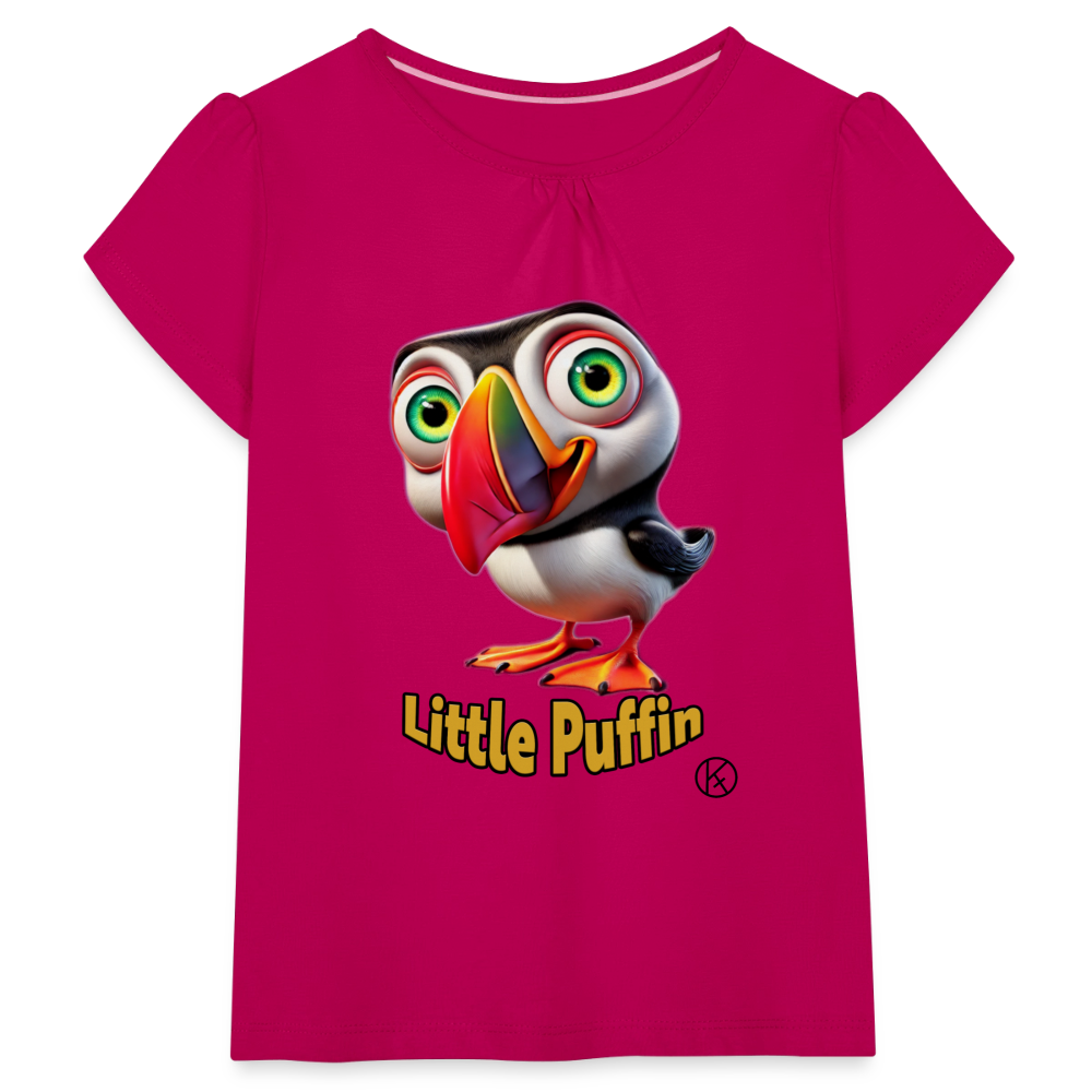Little-Puffin - Wind - Mädchen-T-Shirt mit Raffungen - Fuchsia