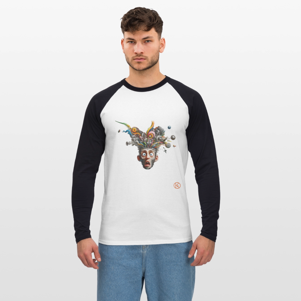 Showroom - Männer Baseballshirt langarm - Weiß/Schwarz