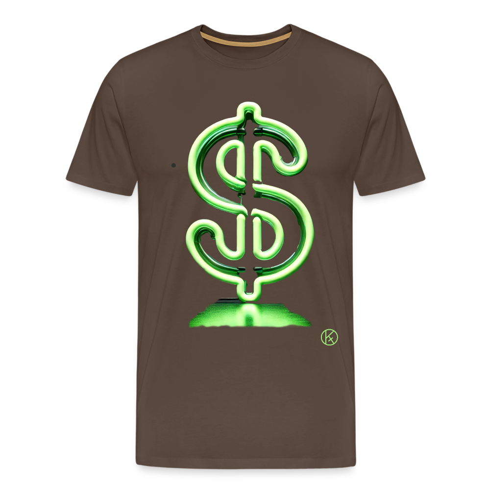 Neon - Dollar - Männer Premium T-Shirt - Edelbraun