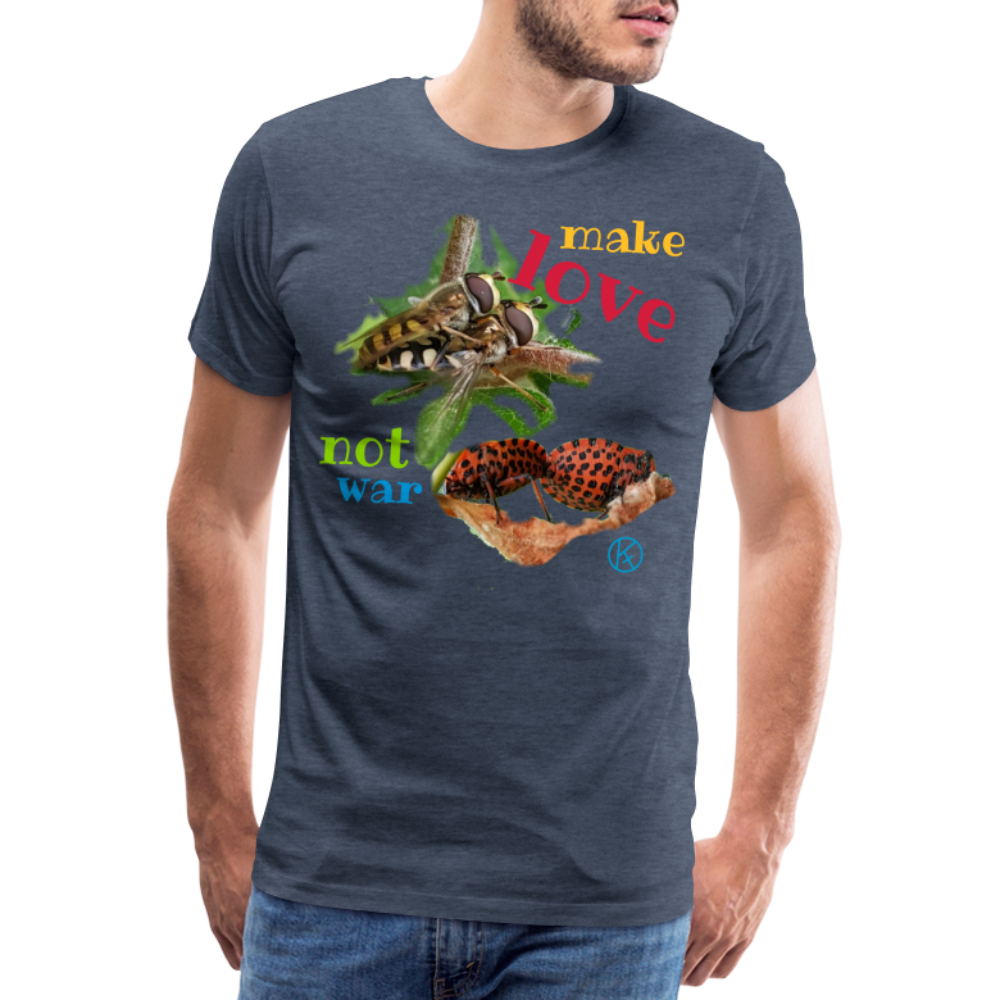 make-love - tierisches - Männer Premium T-Shirt - Blau meliert