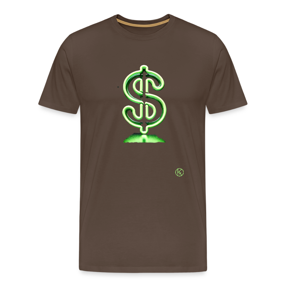 Neon - Dollar - Männer Premium T-Shirt - Edelbraun