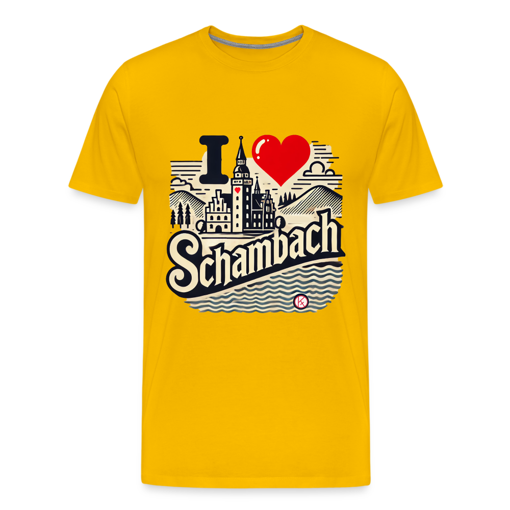 Love Schambach - Männer Premium T-Shirt - Sonnengelb