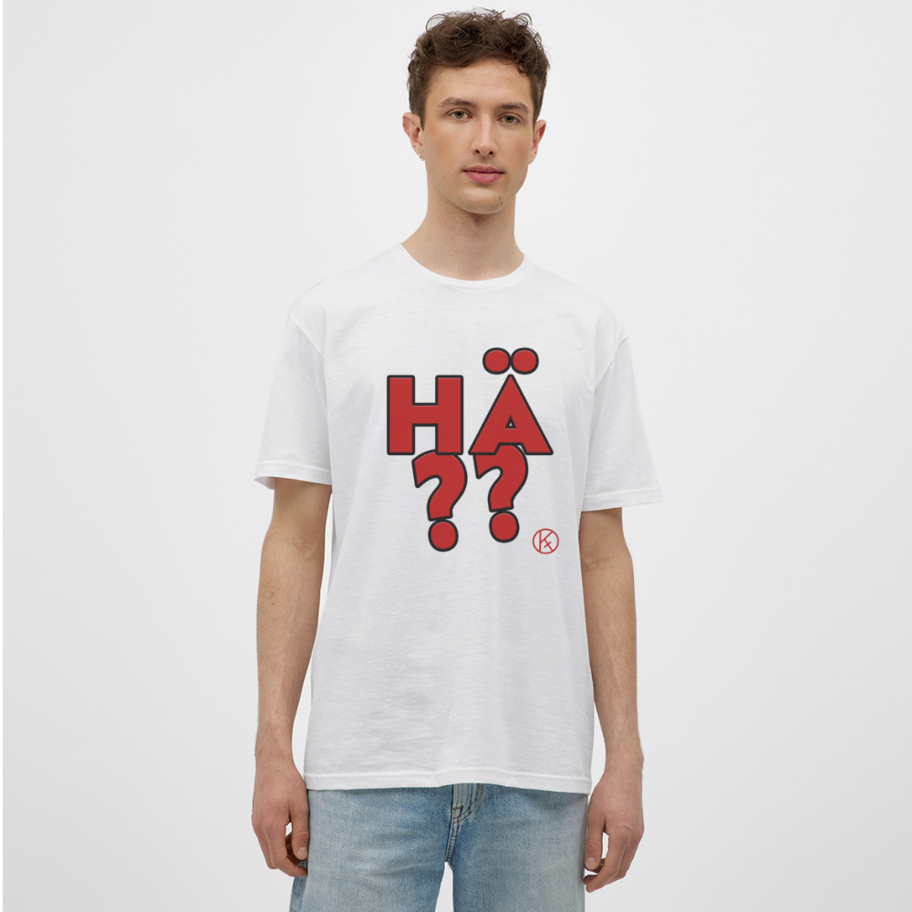 hä?? - rot - witzig - Männer T-Shirt - Weiß
