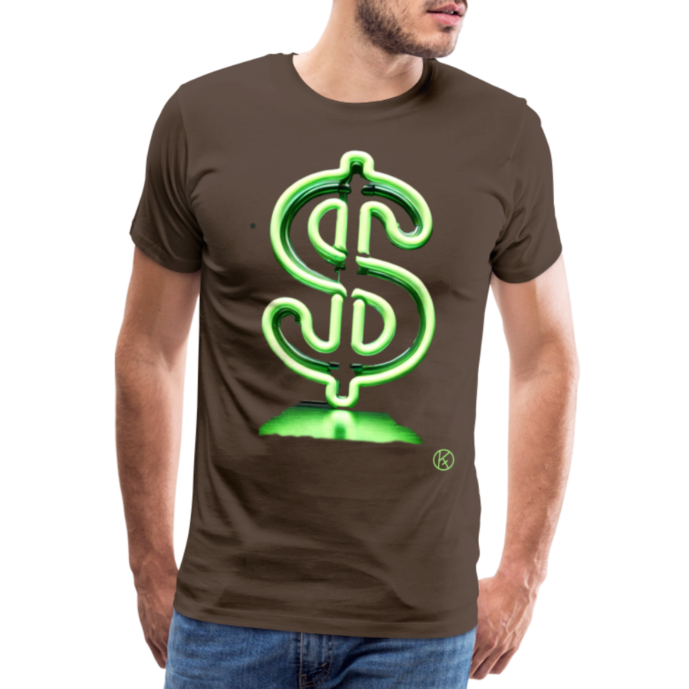 Neon - Dollar - Männer Premium T-Shirt - Edelbraun