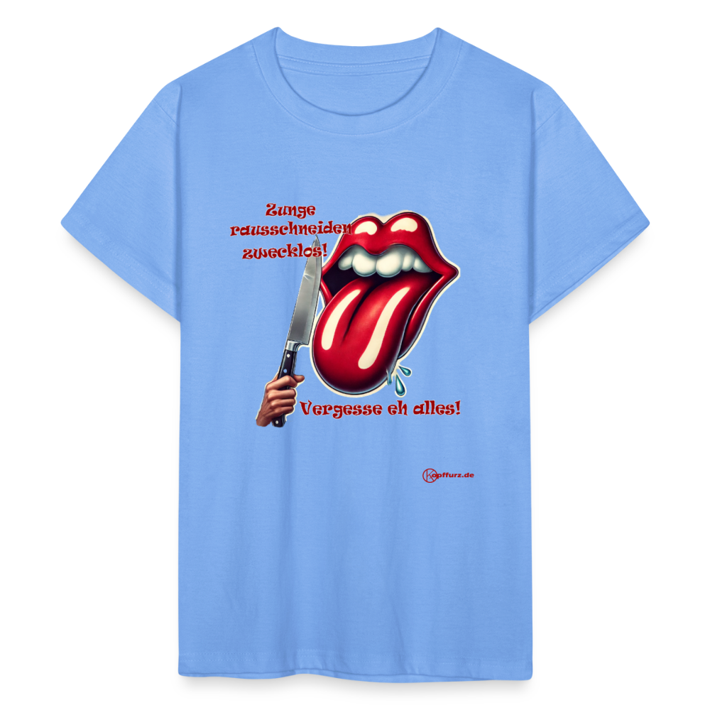 Zunge - Teenager Premium T-Shirt - Himmelblau