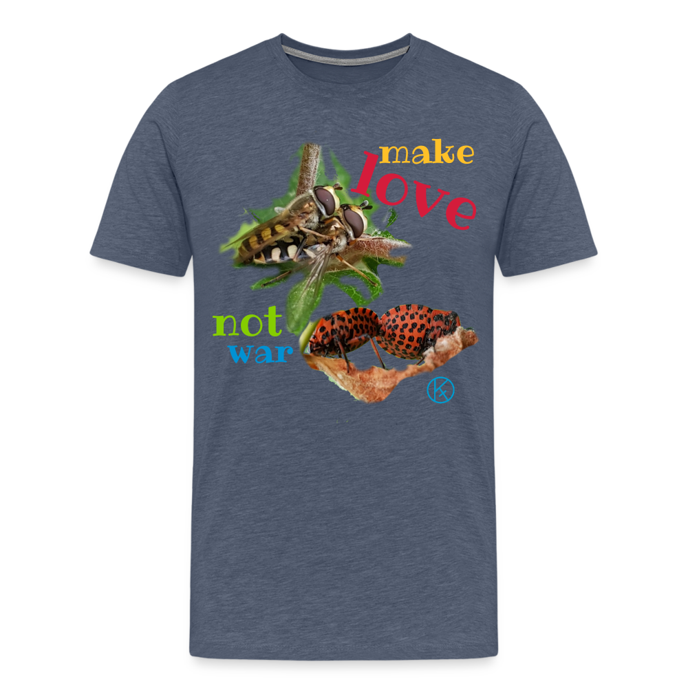 make-love - tierisches - Männer Premium T-Shirt - Blau meliert