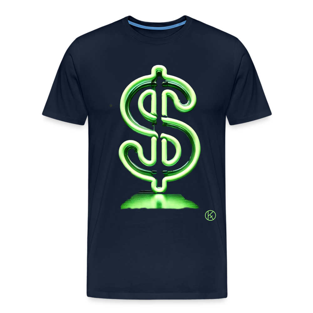 Neon - Dollar - Männer Premium T-Shirt - Navy