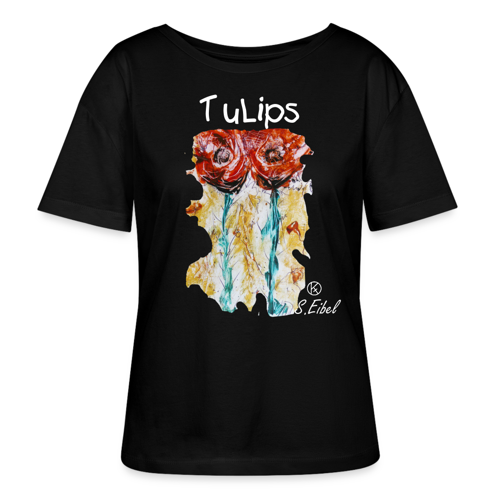 TuLips - eibelartig - Stanley/Stella Relaxed Rundhals Frauen Bio-T-Shirt SERENA - Schwarz