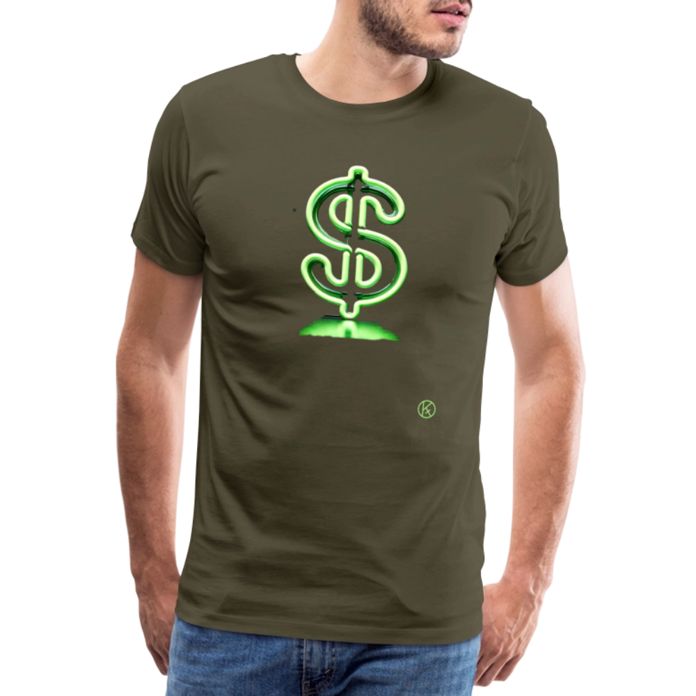 Neon - Dollar - Männer Premium T-Shirt - Khaki