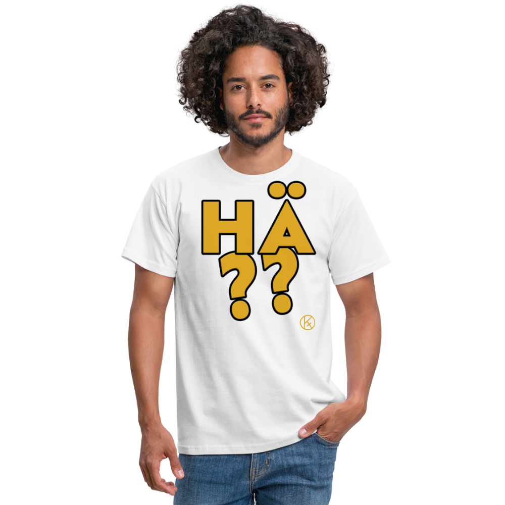 hä?? - gelb - witzig - Männer T-Shirt - Weiß