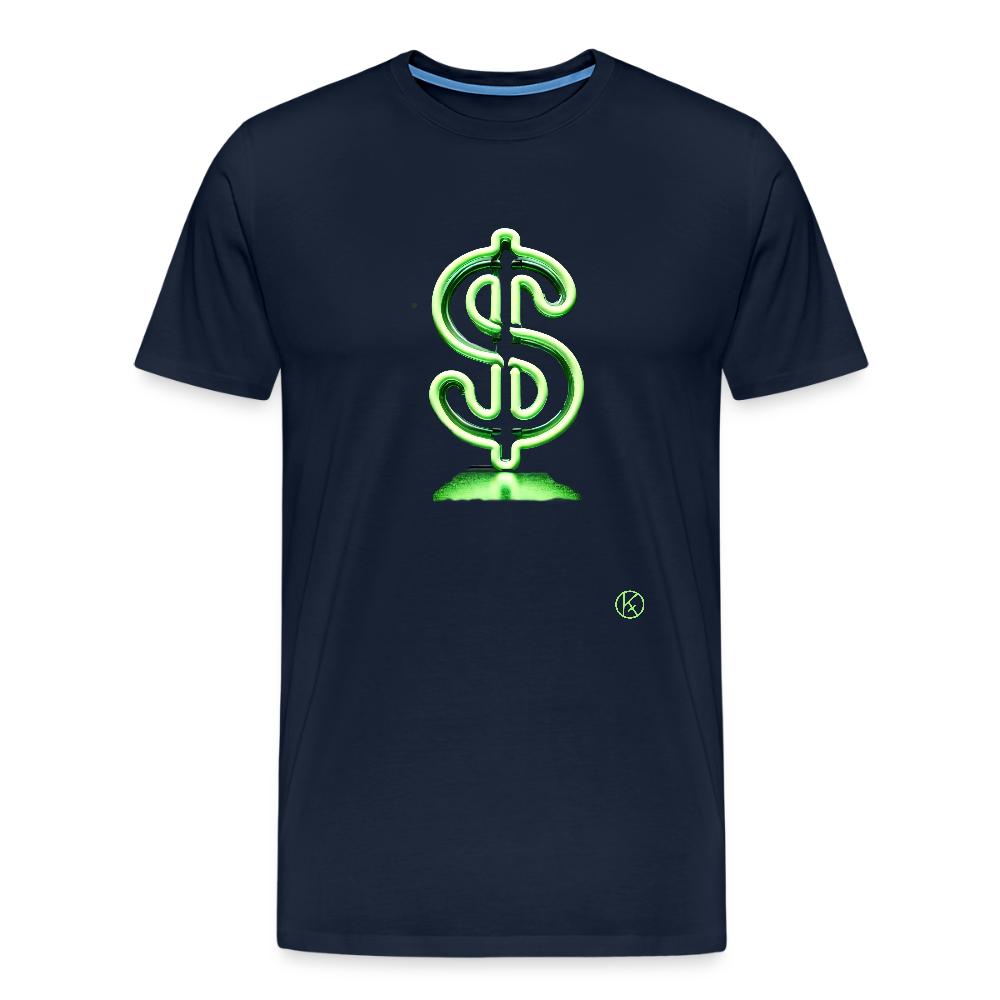 Neon - Dollar - Männer Premium T-Shirt - Navy