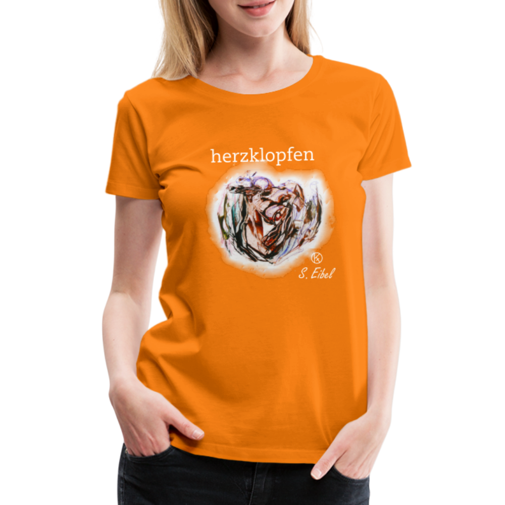 herzklopfen - eibelartig - Premium T-Shirt Frauen - Orange