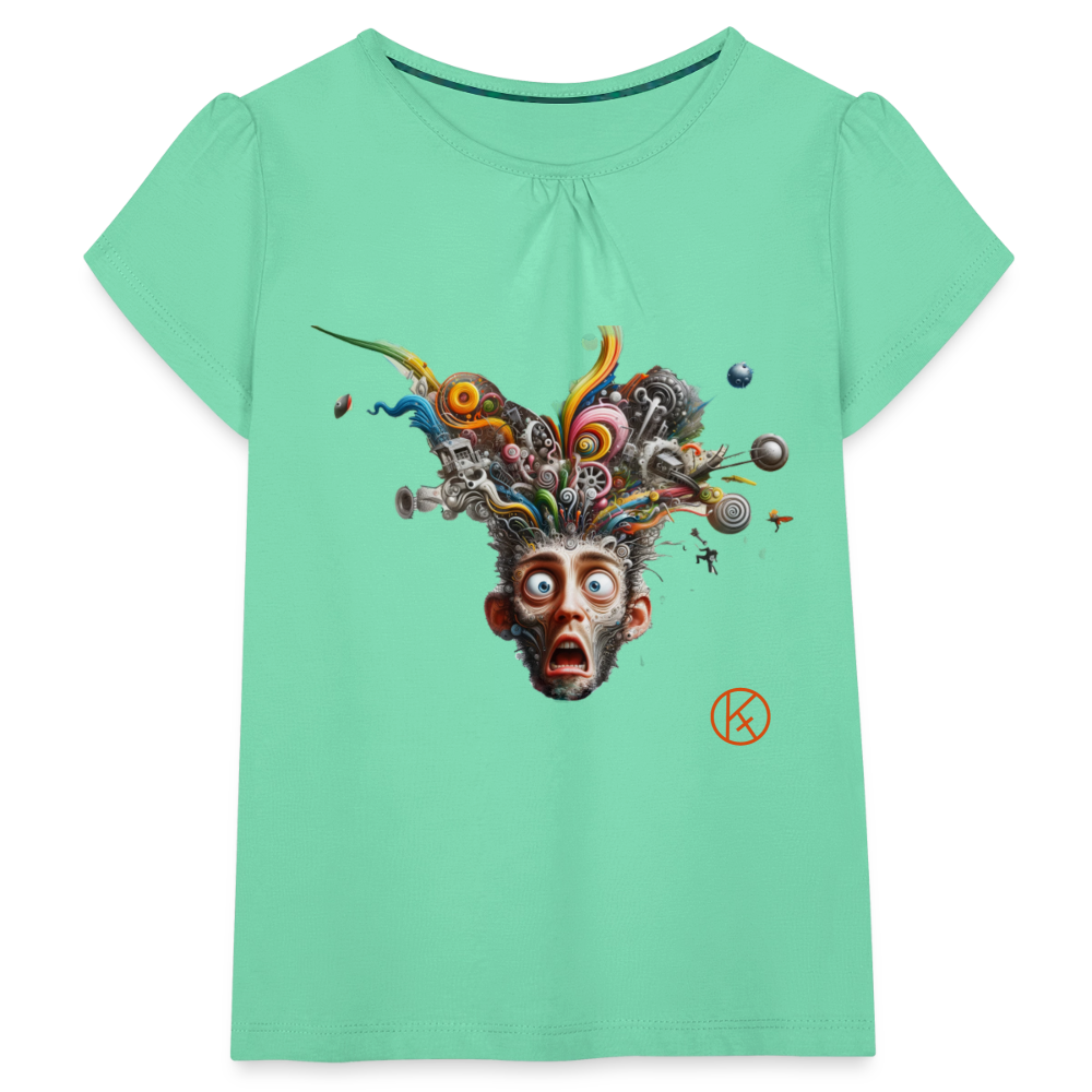 Showroom - Mädchen-T-Shirt mit Raffungen - Mintgrün