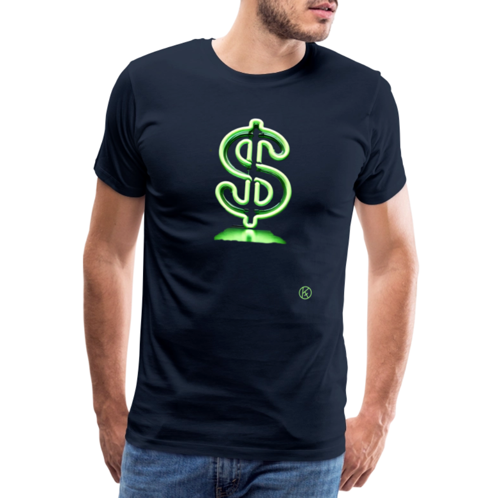 Neon - Dollar - Männer Premium T-Shirt - Navy