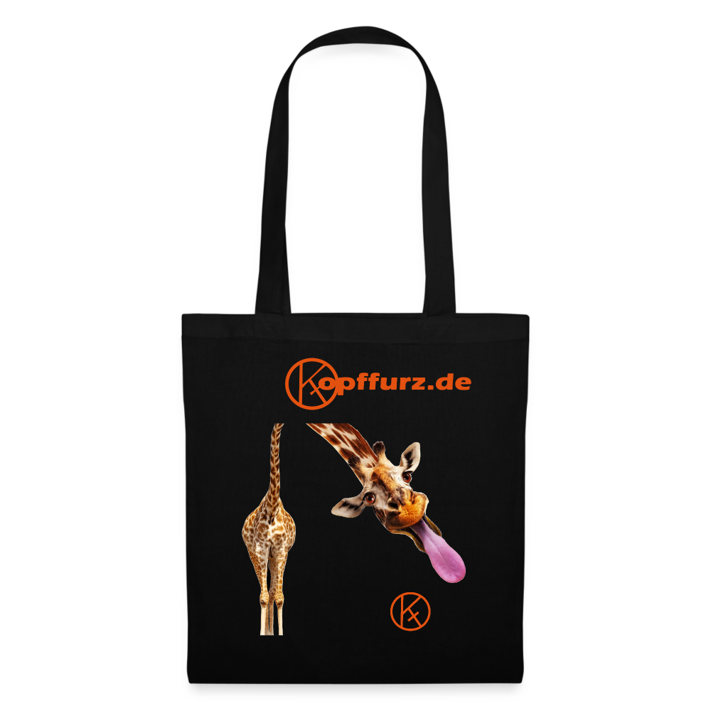 lecker-giraffe - tierisches - Stoffbeutel - Schwarz