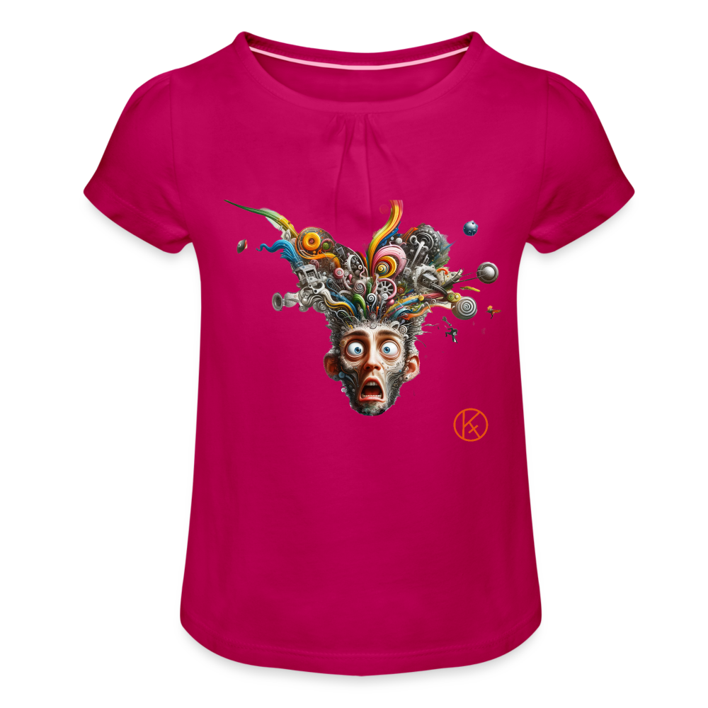 Showroom - Mädchen-T-Shirt mit Raffungen - Fuchsia