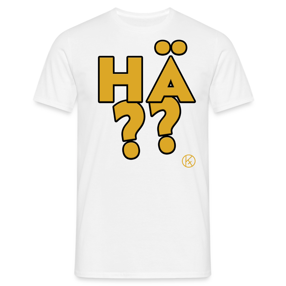 hä?? - gelb - witzig - Männer T-Shirt - Weiß