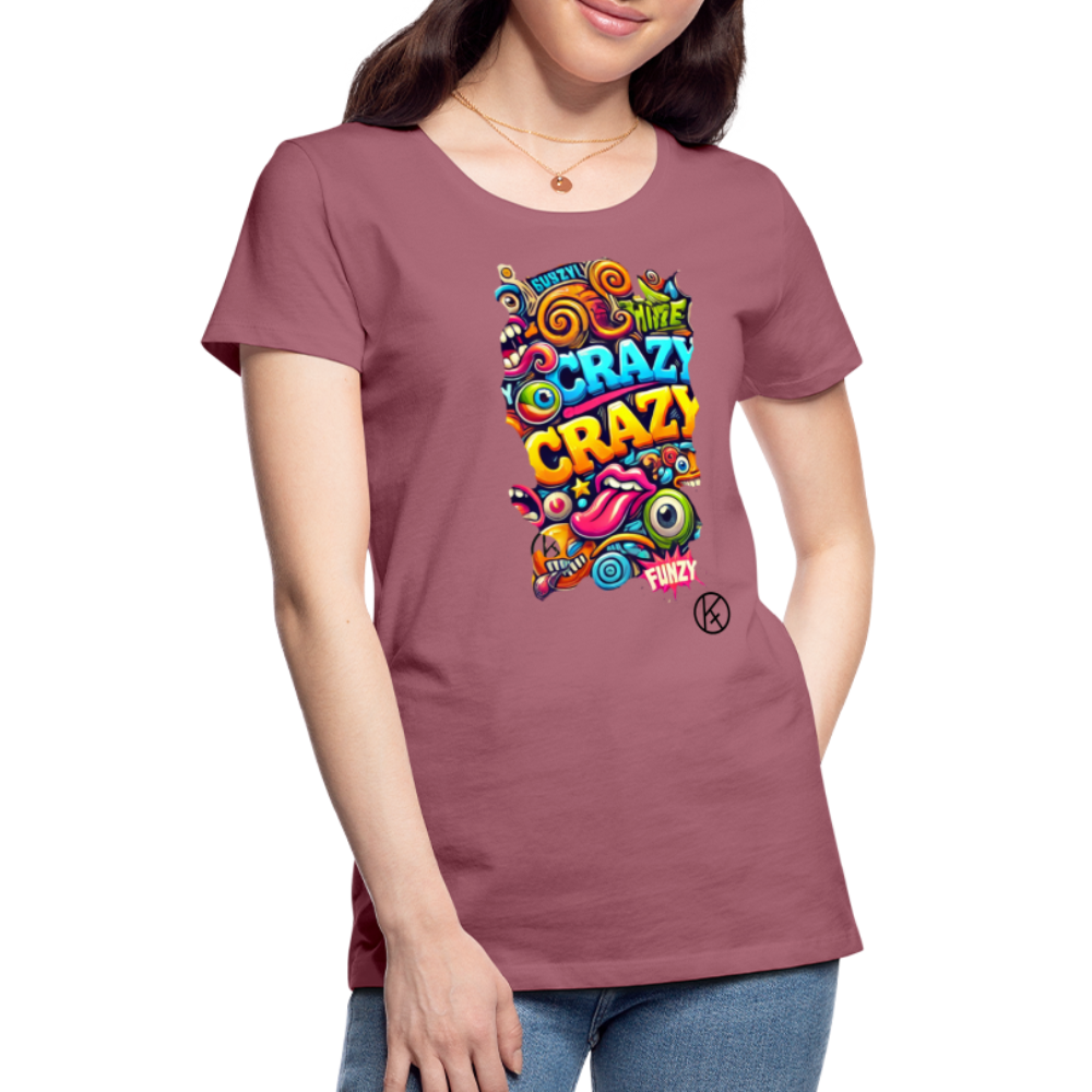 crazy - witzig - Frauen Premium T-Shirt Spreadshirt - Malve