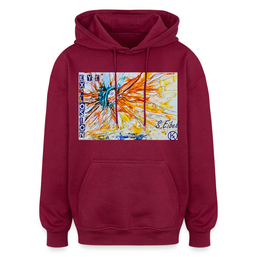 Eye Explosion - eibelartig - Palette - Oversized Unisex Hoodie Build your Brand - Burgunderrot