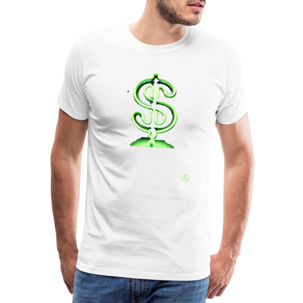 Neon - Dollar - Männer Premium T-Shirt - Weiß