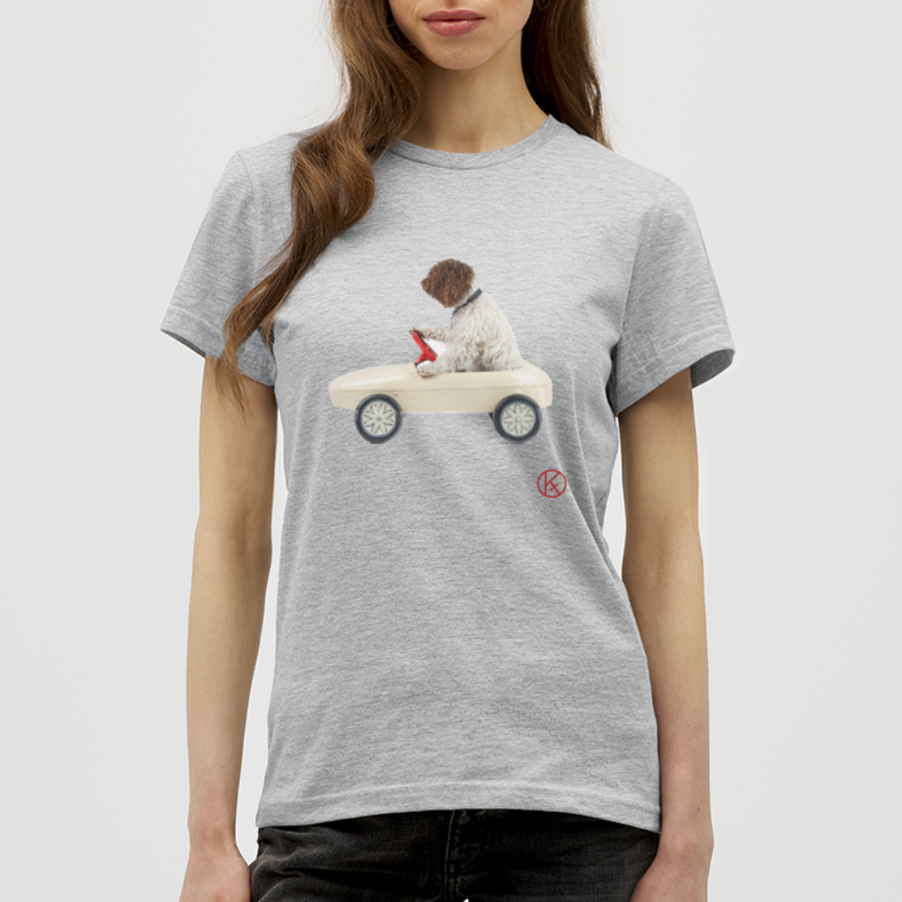 Autofahrt - tierisches - witzig - Frauen T-Shirt - Grau meliert