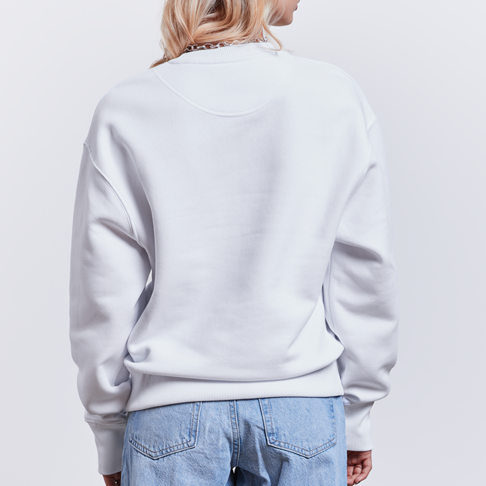 habe aufgestanden - Unisex-Oversize-Pullover-Bio - Weiß