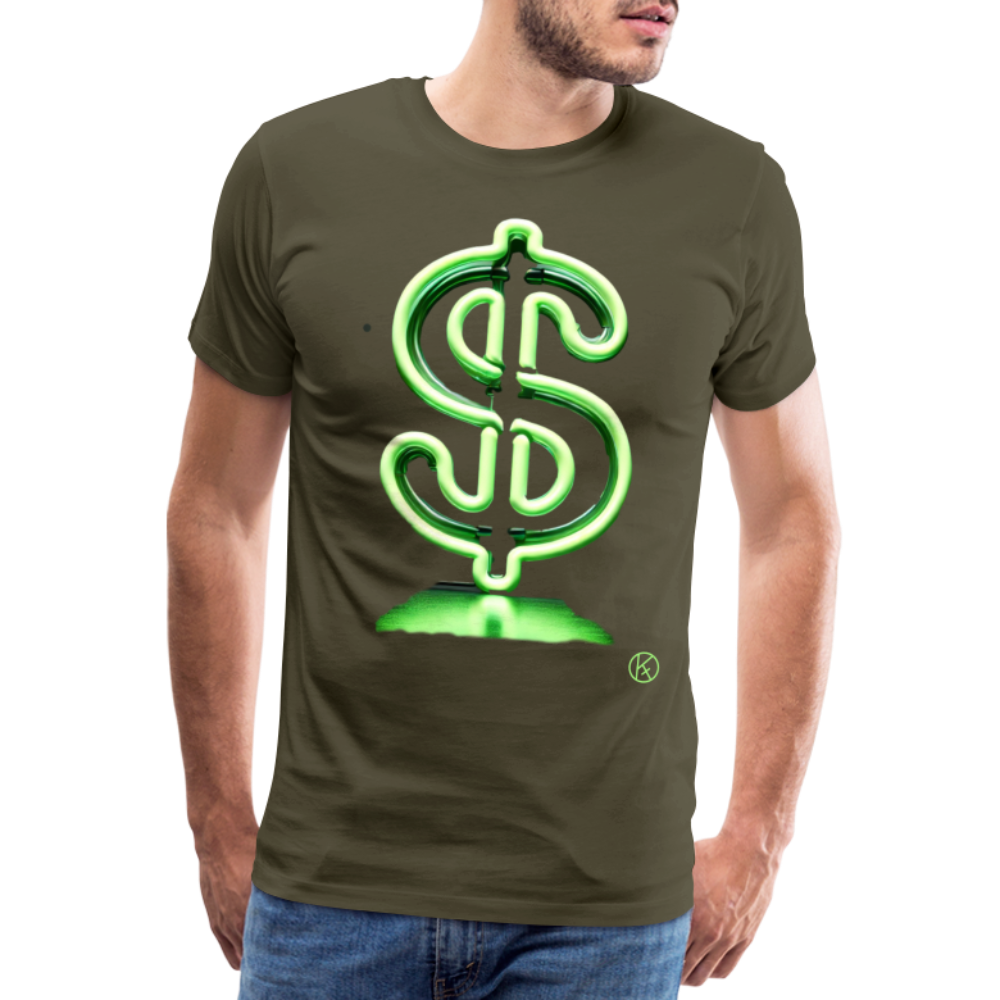 Neon - Dollar - Männer Premium T-Shirt - Khaki