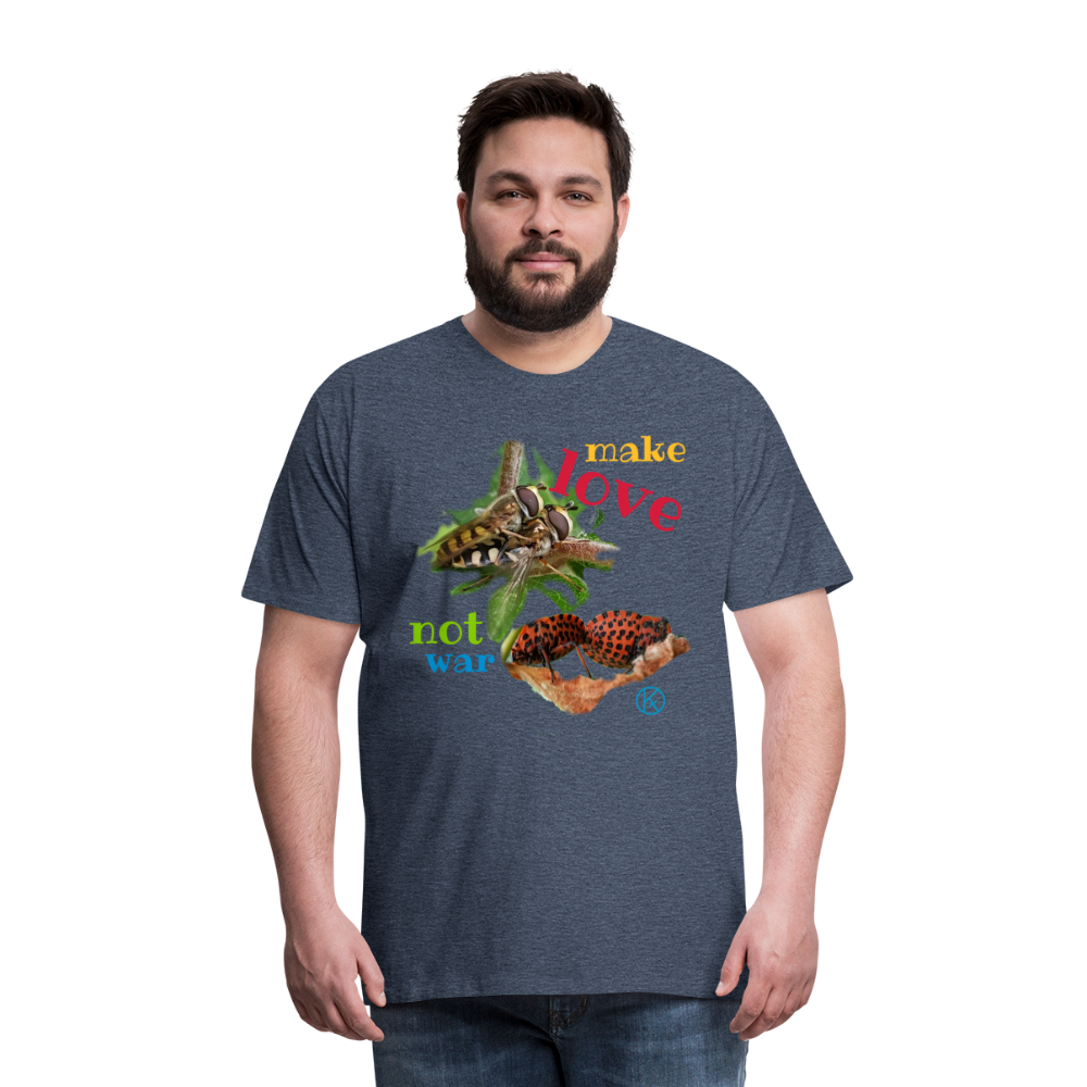 make-love - tierisches - Männer Premium T-Shirt - Blau meliert