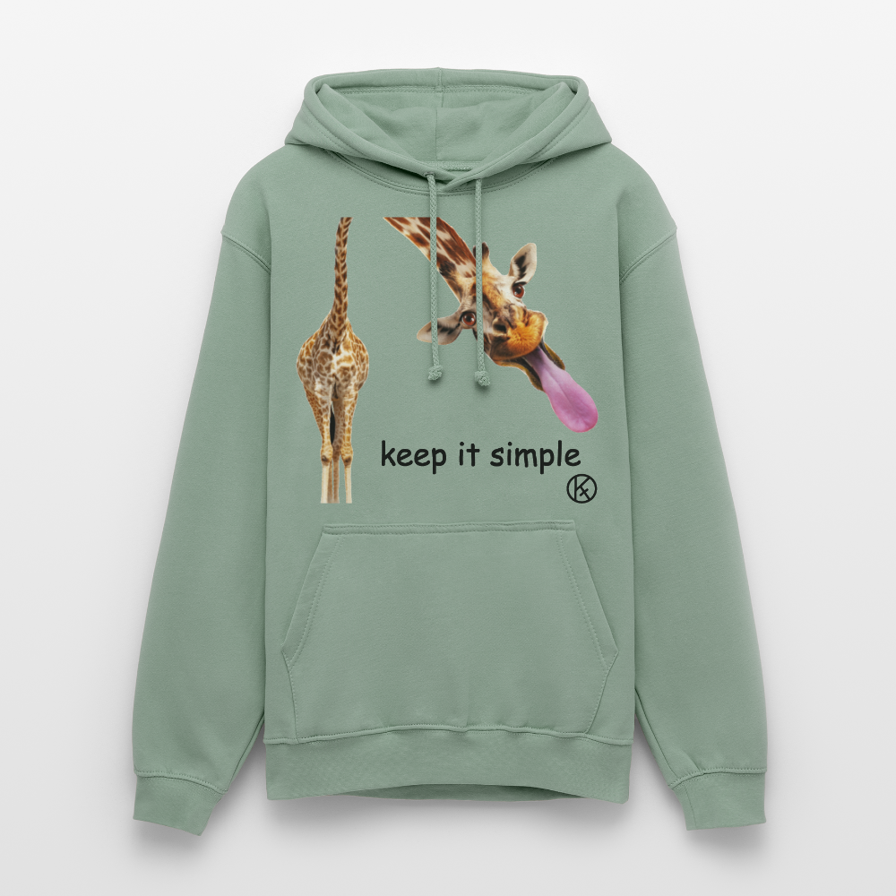 keep it simple-giraffe - witzig - tierisches - Unisex Hoodie - Graugrün