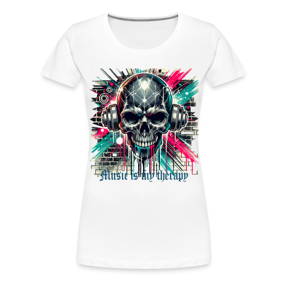 Music is my therapy - Frauen Premium T-Shirt - Weiß