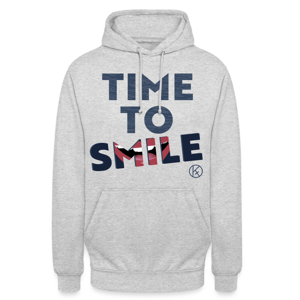 Time to smile - Unisex Hoodie AWDis Just Hoods - Hellgrau meliert
