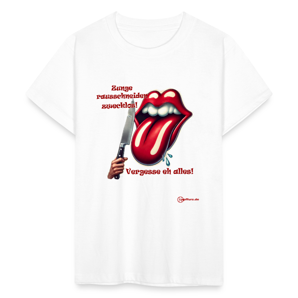 Zunge - Teenager Premium T-Shirt - Weiß